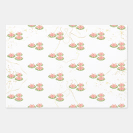 Wrapping Paper Flat Sheet | Lotus and Party Theme Geschenkpapier Set