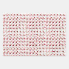 Wrapping Paper Flat Sheet - Red Theme Geschenkpapier Set