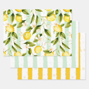 Wrapping Paper Flat Sheet Set 3 Summer Vibes Geschenkpapier Set