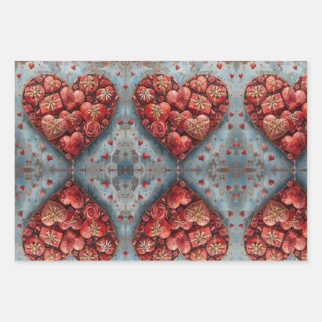 Wrapping Paper Flat Sheet Set of 3 Geschenkpapier Set (Vorderseite)