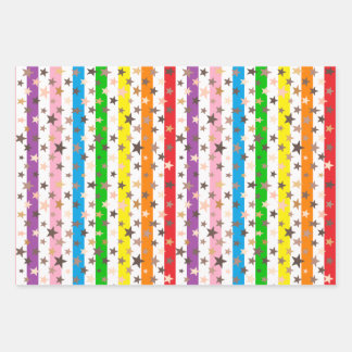 Wrapping Paper Flat Sheet Set of 3 Geschenkpapier Set