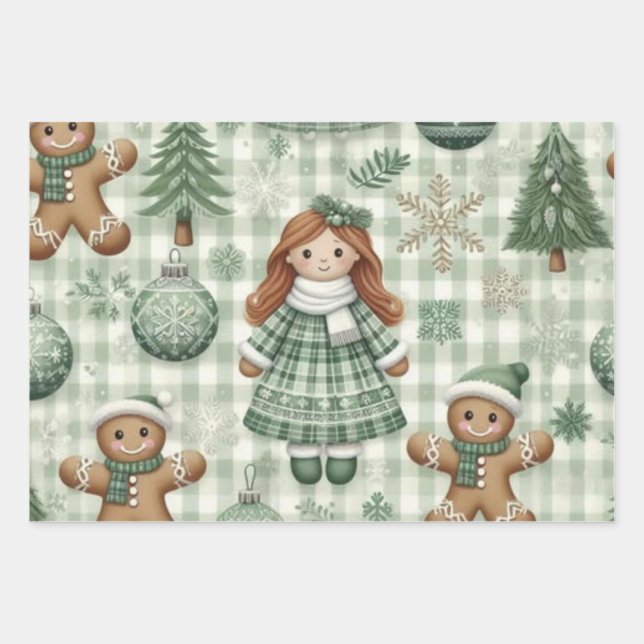 Wrapping Paper Flat Sheet Set of 3 Geschenkpapier Set (Vorderseite)