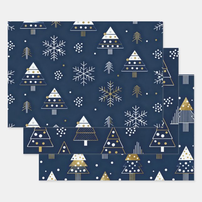 Wrapping Paper Flat Sheet Set of 3 Geschenkpapier Set (Set)