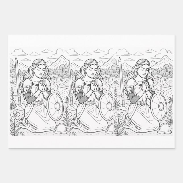 Wrapping Paper Flat Sheet Set of 3 Geschenkpapier Set (Vorderseite)