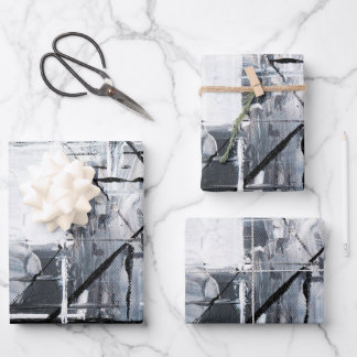Wrapping Paper Flat Sheet Set of 3 Geschenkpapier Set