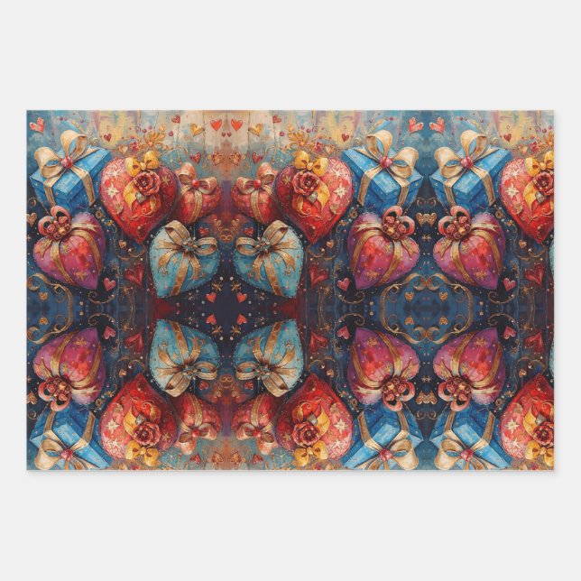 Wrapping Paper Flat Sheet Set of 3 Geschenkpapier Set (Vorderseite)