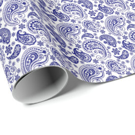 Wrapping Paper - French Paisley Shabby Chic Blue Geschenkpapier