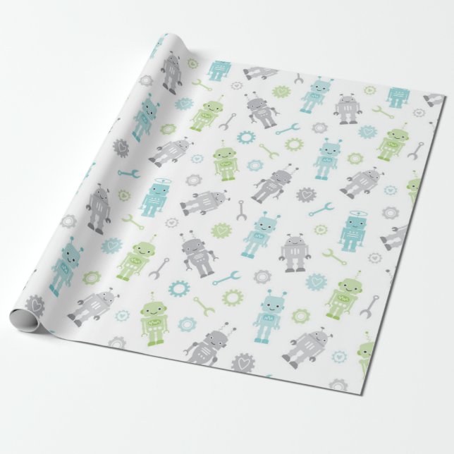 Wrapping Paper für Baby Roboter Geschenkpapier (Ungerollt)