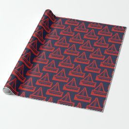 Wrapping Paper für Marine und Red Sailboat Geschenkpapier