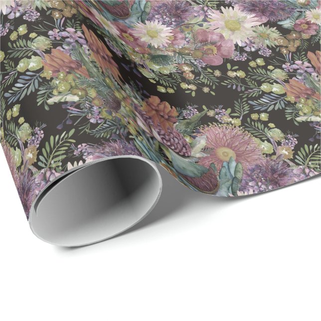 Wrapping Paper für Vintage australische Wildblumen Geschenkpapier (Rolleneckpunkt)