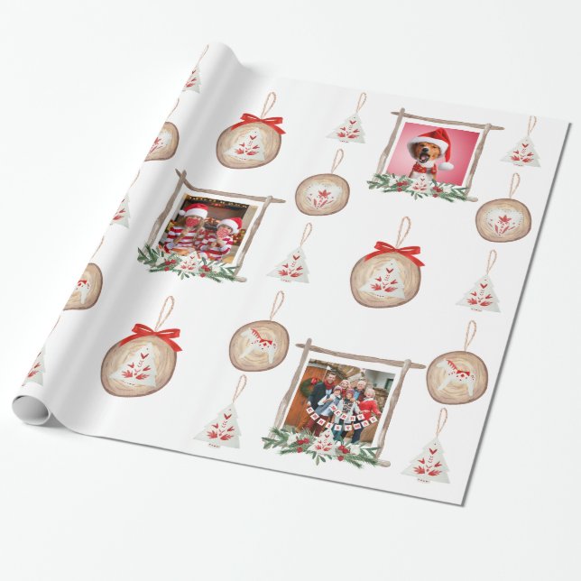 Wrapping Paper für Weihnachtsrahmen und Ornamente  Geschenkpapier (Ungerollt)