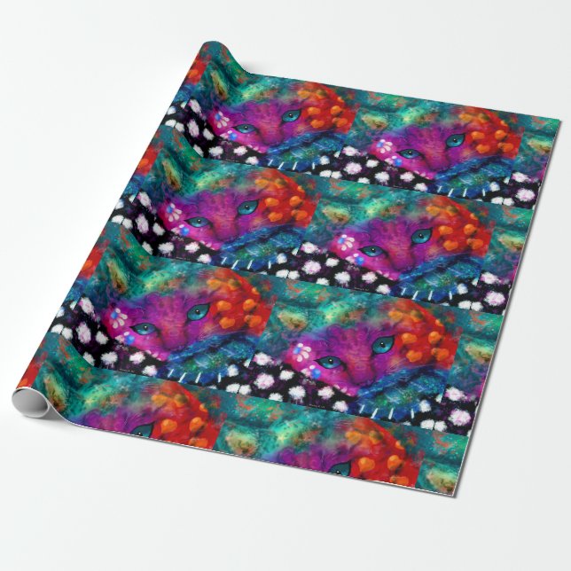 Wrapping Paper Gift Wrap - Whimsical Abstrakt Cat Geschenkpapier (Ungerollt)