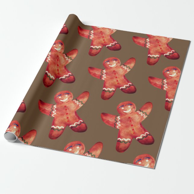 Wrapping Paper Gingerbrot Man Geschenkpapier (Ungerollt)