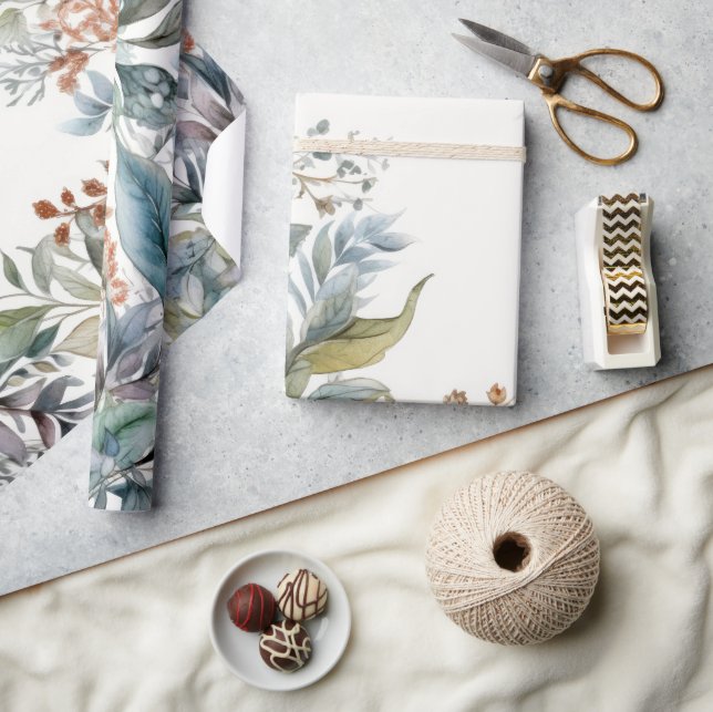 Wrapping Paper (Green and Aqua Foliage) Geschenkpapier (Kunsthandwerk)