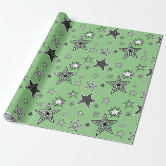 Wrapping Paper. Green. KtK. Stars Geschenkpapier
