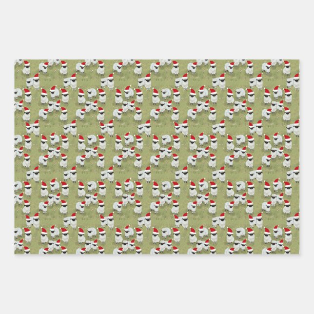 wrapping paper holiday set with charming sheep geschenkpapier set (Vorderseite)