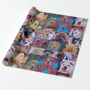 Wrapping Paper Hund Welpen Collage Foto Geschenkwr Geschenkpapier
