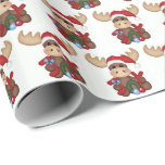 Wrapping Paper - Joy Christmas Moose Geschenkpapier<br><div class="desc">Ein niedliches Elchdesign,  geeignet für Kinder und Erwachsene zu Weihnachten.</div>