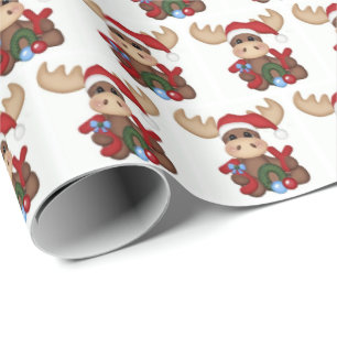 Wrapping Paper - Joy Christmas Moose Geschenkpapier