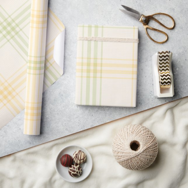Wrapping Paper | Lemon Plaid Luxe Gift Wrap Geschenkpapier (Basteln)