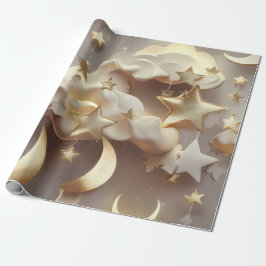 Wrapping Paper – Luxury Creamy Celestial Moon Gift Geschenkpapier