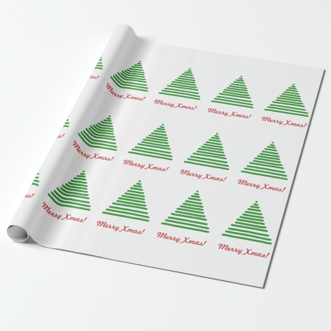 Wrapping Paper - Merry Xmas Tree Geschenkpapier (Ungerollt)