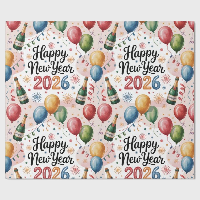 Wrapping Paper-New Year 2026 Geschenkpapier (Flach)