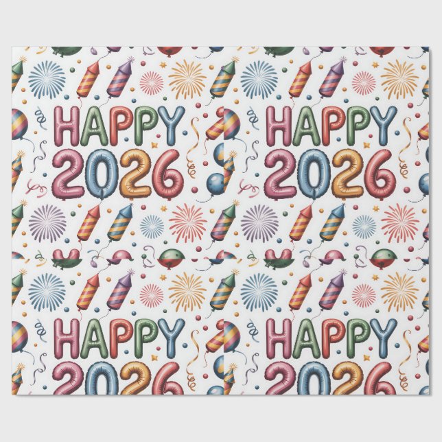 Wrapping Paper-New Year 2026 Geschenkpapier (Flach)