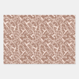 Wrapping Paper of Hummingbirds Flat Sheet Set 3 Geschenkpapier Set