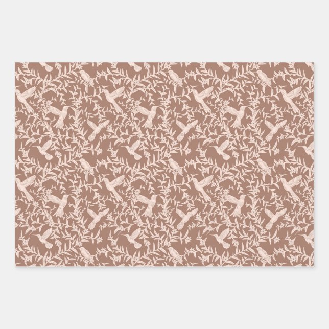 Wrapping Paper of Hummingbirds Flat Sheet Set 3 Geschenkpapier Set (Vorderseite)