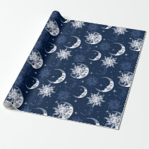 Wrapping Paper on Moon and Stars