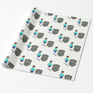 Wrapping Paper Police Women Geschenkpapier
