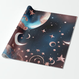 Wrapping Paper – Rose Gold Celestial Moon Geschenkpapier