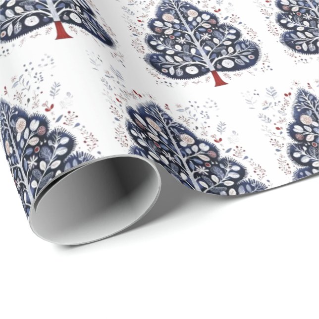 Wrapping paper - Scandinavian Christmas Tree Geschenkpapier (Rolleneckpunkt)