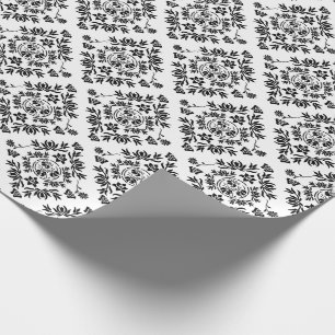Wrapping Paper (Schwarzweiß-Damaskus) Geschenkpapier