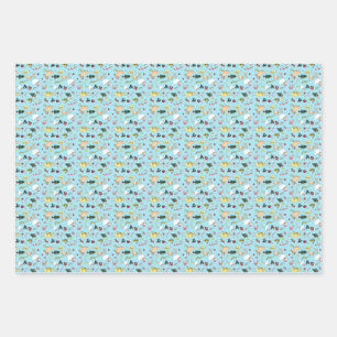 Wrapping Paper Set für Weihnachtshühner mit 3 Blät Geschenkpapier Set