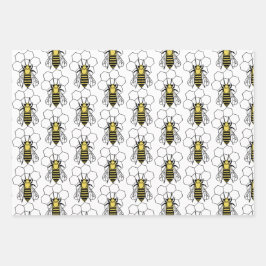 Wrapping Paper Set - Graphic Bees Geschenkpapier Set