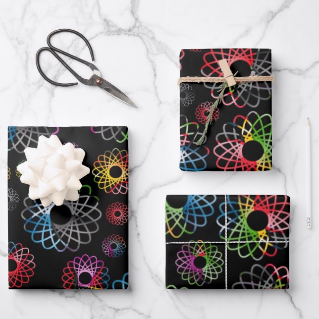 Wrapping Paper Set - Spirograph Meet Black Magic Geschenkpapier Set (Vorderseite)