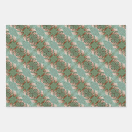 Wrapping Paper Set von 3 Blatt Gingko Blätter