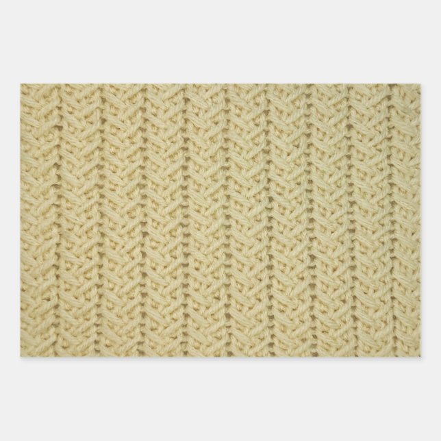 Wrapping Paper Sheet Set Basket Weave Cable Stitch Geschenkpapier Set (Vorderseite 3)