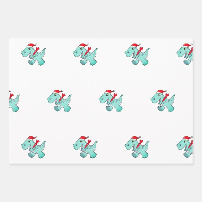 Wrapping Paper Sheet Set Dinosaur in Weihnachtsman Geschenkpapier Set (Vorderseite 2)