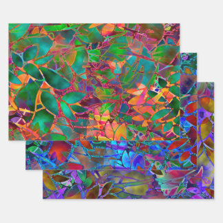 Wrapping Paper Sheet Set Floral-Hartglas Geschenkpapier Set