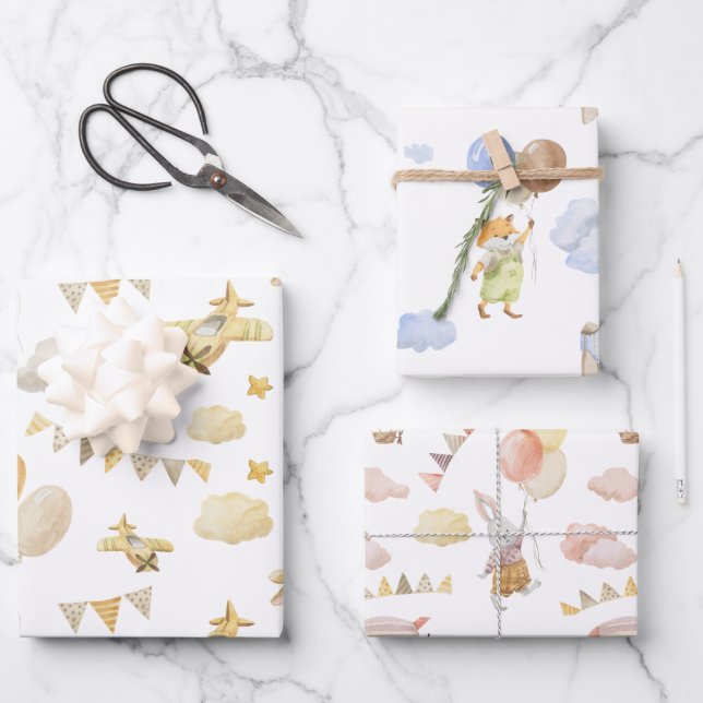 Wrapping Paper Sheets - Baby And Children Patterns Geschenkpapier Set (Vorderseite)