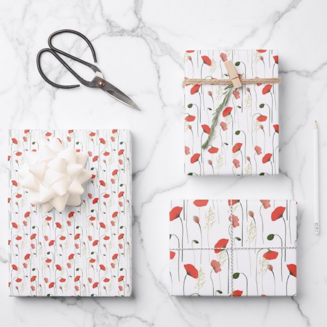 Wrapping Paper Sheets - Floral Pattern Geschenkpapier Set (Vorderseite)