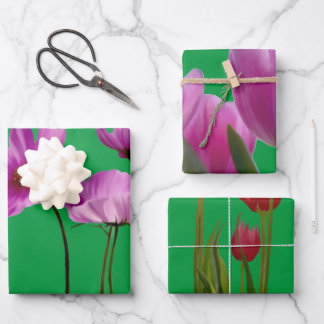 Wrapping Paper Sheets Flower Geschenkpapier Set
