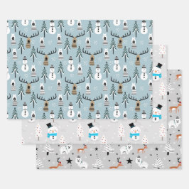 Wrapping Paper Sheets für Weihnachtselemente aus H Geschenkpapier Set