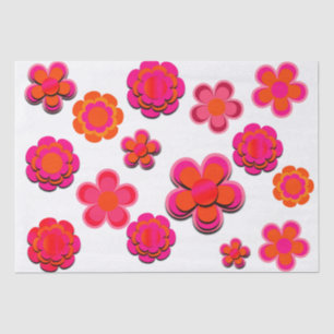 Wrapping Paper Sheets, in Pink und Orange Blume Seidenpapier