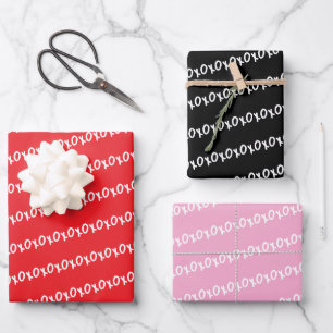 Wrapping Paper Sheets Valentine's Red Pink Black Geschenkpapier Set