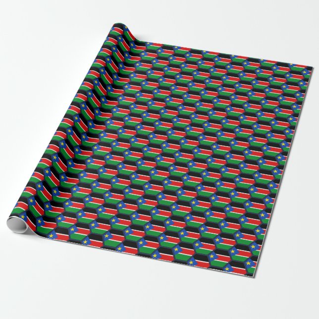Wrapping Paper "South Sudan Flag Honeycomb Wrappin Geschenkpapier (Ungerollt)