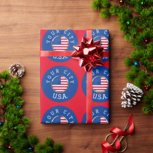 Wrapping Paper - USA Personalisiert - Add City Geschenkpapier